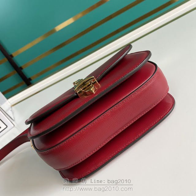 Gucci古馳包包 G家新款女包 款號:615965 Sylvie 1969系列迷你肩背包 古奇大紅色織紋皮小斜挎包  gdj1354